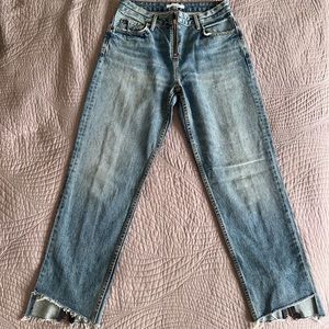 GRLFRND Renn Zip Fly Step Hem Straight Leg Jeans size 26